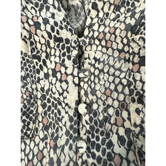 VELVET HEART Python Snake Print Snakeskin Button-Up Rayon Blouse Shirt - Sz L - Picture 5 of 6